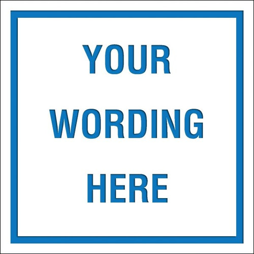 Custom Layered Color Sign With Straight Corners, White/Blue, 18 X 18
