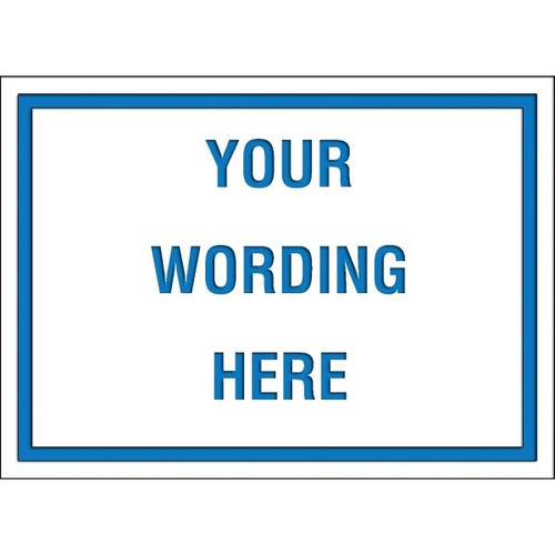 Custom Layered Color Sign With Straight Corners, White/Blue, 22 X 16