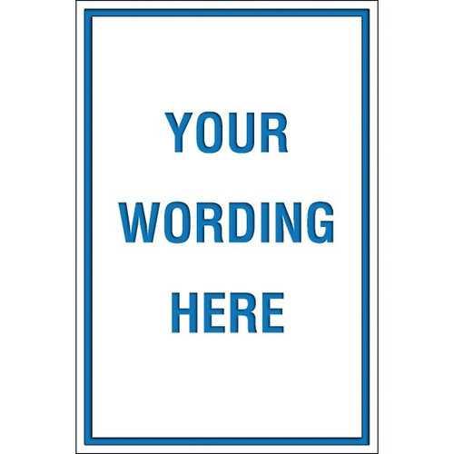 Custom Layered Color Sign With Straight Corners, White/Blue, 24 X 36