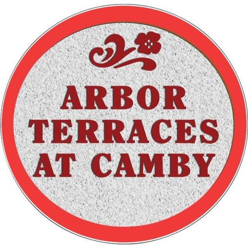 Custom Oval Dimensional Sign, Stucco Finish, 24 X 24