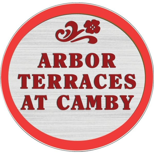 Custom Oval Dimensional Sign, Wood Grain Finish, 24 X 24