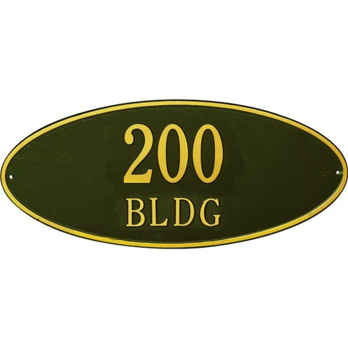 Custom Oval Plaque Estate Wall, Non-Reflective,