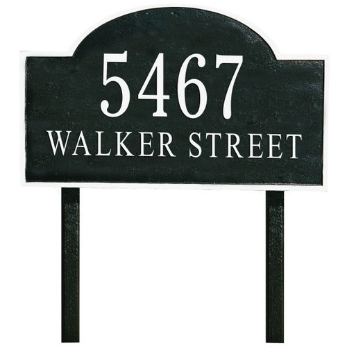 Custom Plaque Two-Sided Lawn Arch Marker With Stakes, Non-Reflective, Aluminum
