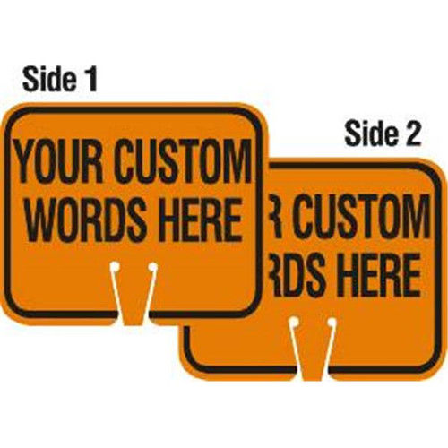 Custom Traffic Cone, Snap-On Sign, 2-Sided