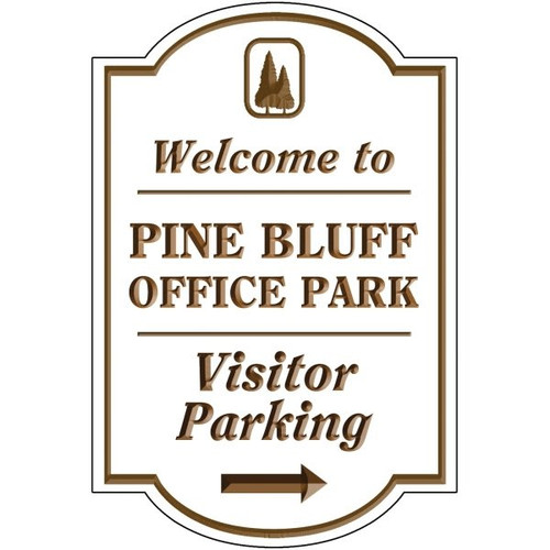 Custom V Groove Routed Dimensional Sign With Arched Top & Bottom, 24 X 36