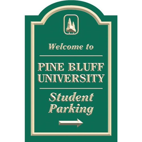Custom V Groove Routed Dimensional Sign With Arched Top, 11 X 17