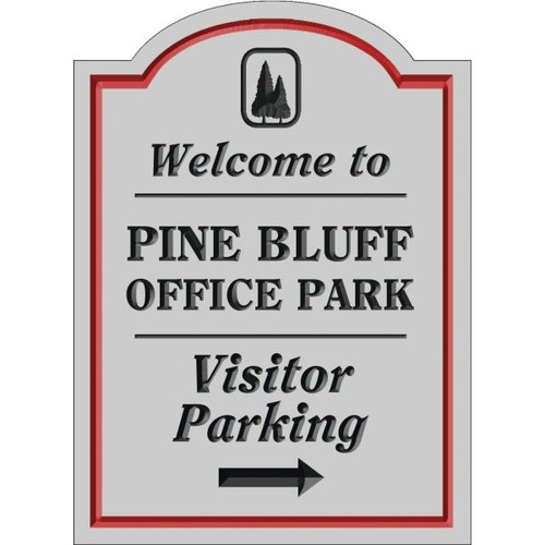 Custom V Groove Routed Dimensional Sign With Arched Top, 16 X 22