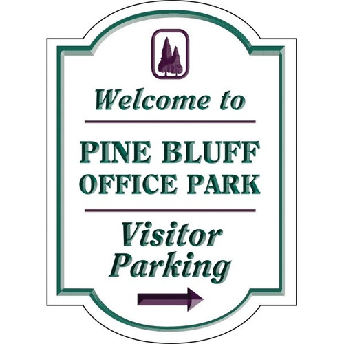 Custom V Groove Routed Dimensional Sign, Arched Top & Bottom, 16 X 22