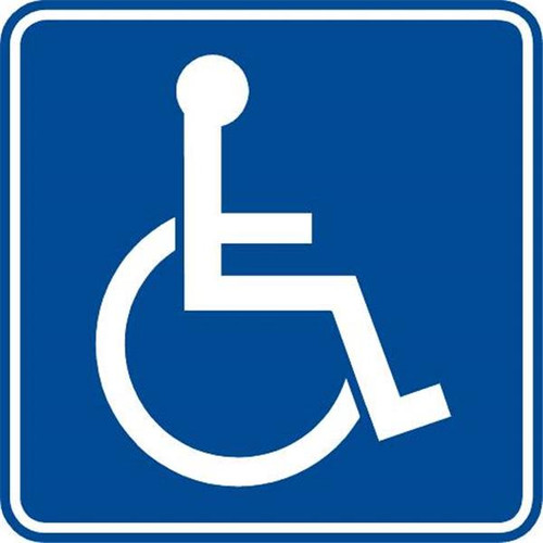 Disability Symbol Mini Sign, Reflective, 12 X 12"