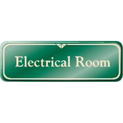Electrical Room Interior Sign, Green, 9 X 3