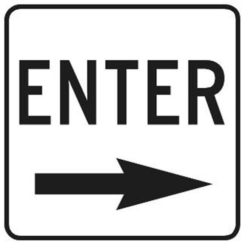 Enter Sign With Right Arrow, High Intensity, 12 X 18