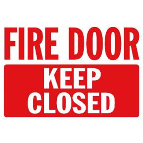 Fire Door/Keep Closed Interior Decal 1-Sided, Interior, 10 X 7