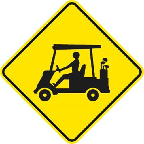 Golf Cart Crossing Sign, Reflective, 24 X 24