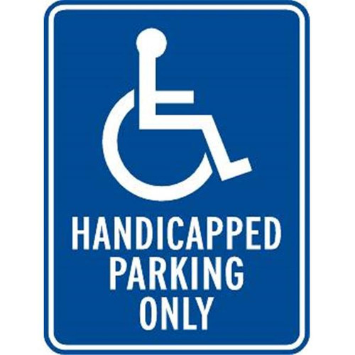 Handicapped Only Disabled Parking Sign, Reflective, 18 X 24