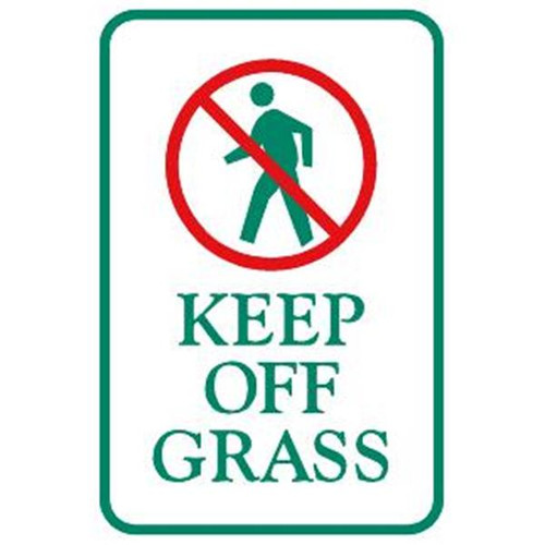 Keep Off Grass Sign, Low Profile, Non-Reflective, 6 X 9