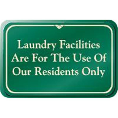 Laundry Facilities Interior Sign, Green, 9 X 6