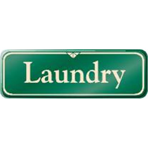 Laundry Interior Sign, Green, 9 X 3