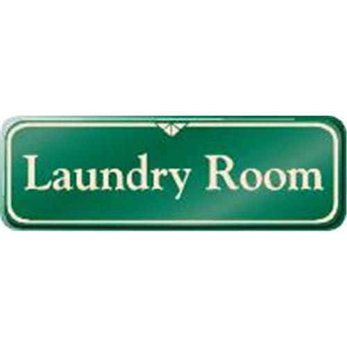 Laundry Room Interior Sign, Green, 9 X 3