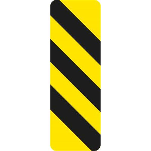Left To Right Striped Panel Sign, Black/Yellow, Reflective, 10 X 30"