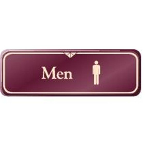 Men Interior Sign, Burgundy, 9 X 3