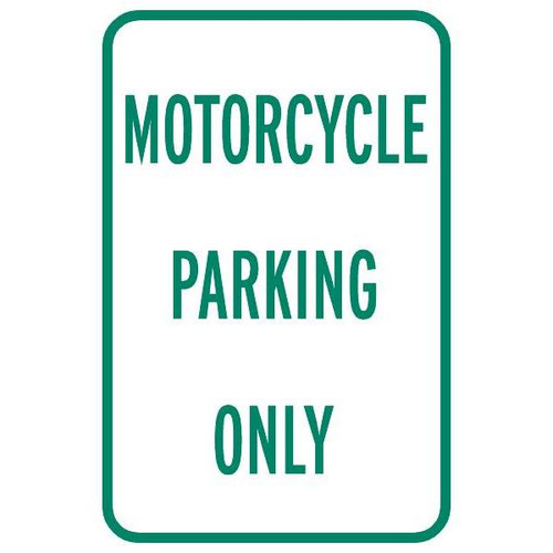Motorcycle Only Sign, Non-Reflective, 12 X 18