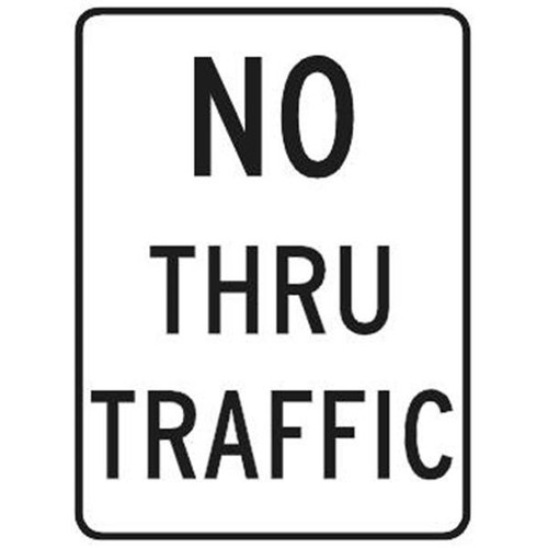 No Thru Traffic Sign, Reflective, 18 X 24