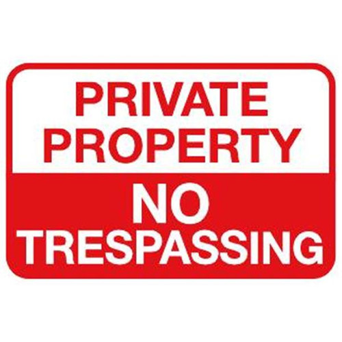 No Trespassing Horizontal Sign, Non-Reflective, 18 X 12