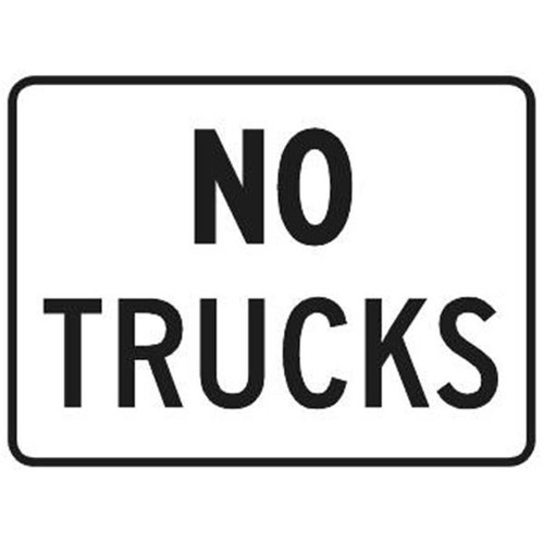 No Trucks Horizontal Sign, Non-Reflective, 24 X 18