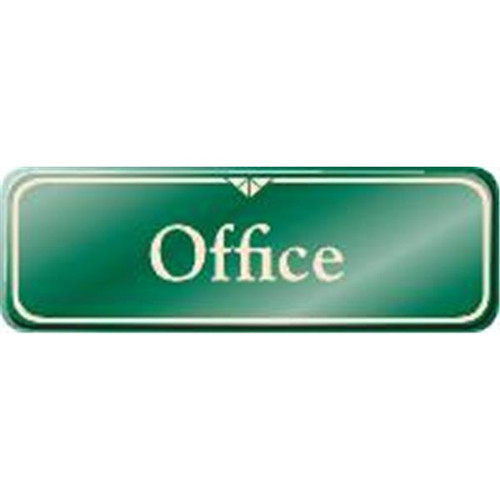 Office Interior Sign, Green, 9 X 3