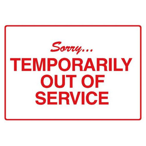 Out Of Service Reusable Interior Decals, 7 X 5