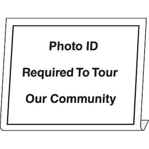 Photo Id Required Desk Sign, 5 X 4