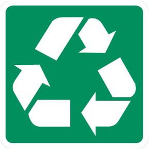 Recycle Symbol Decals, 1-Sided, 4 X 4 Package Of  5
