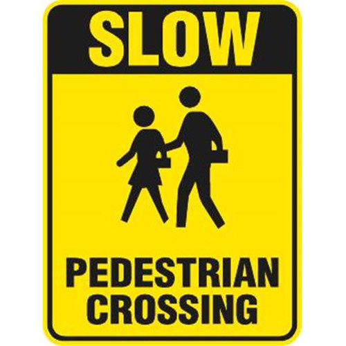 Slow/Pedestrian Crossing/Symbol Sign, High Intensity, 18 X 24