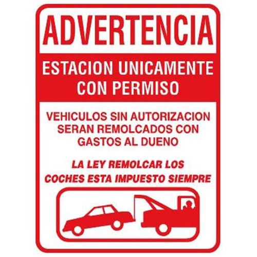Spanish Towing/Graphic Sign, Reflective, 18 X 24"