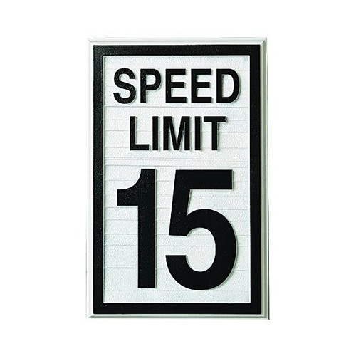 Speed Limit 15 Dimensional Sign, Stock Color, Non-Reflective, 11 X 17