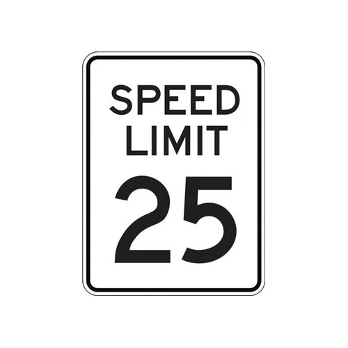 Speed Limit 25 Sign, Reflective, 12 X 18
