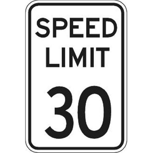 Speed Limit 30 Sign, Reflective, 12 X 18
