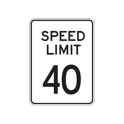 Speed Limit 40 Sign, Reflective, 18 X 24