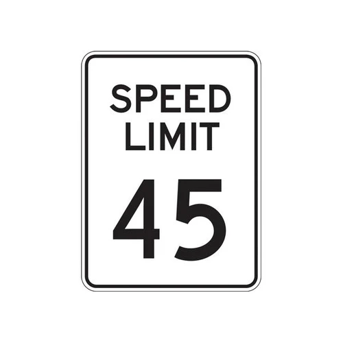 Speed Limit 45 Sign, Reflective, 18 X 24