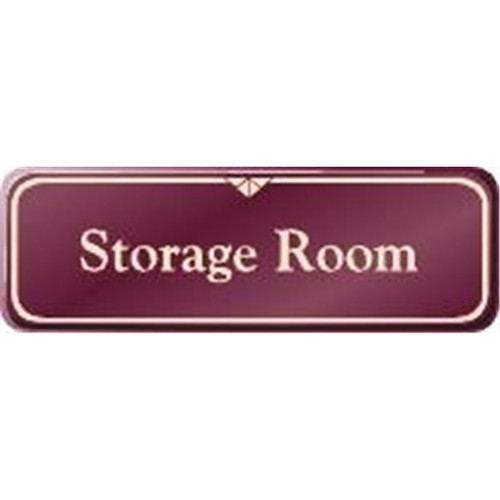 Storage Room Interior Sign, Burgundy, 9 X 3