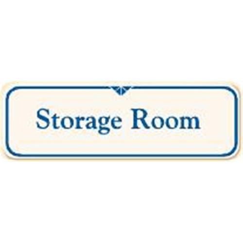 Storage Room Interior Sign, Ivory, 9 X 3