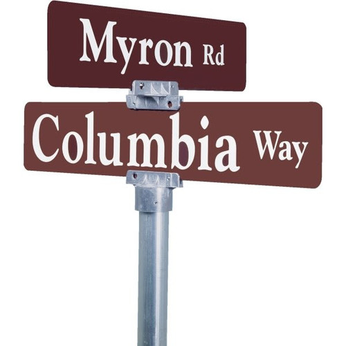 Street Sign Kit For Mounting One Sign On Another, 36 Brown Sign