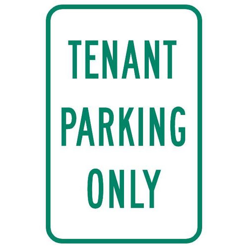 Tenant Parking Only Sign, Reflective, 12 X 18
