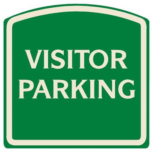 Visitor Parking Designer Sign, Ivory On Green, 16 X 16