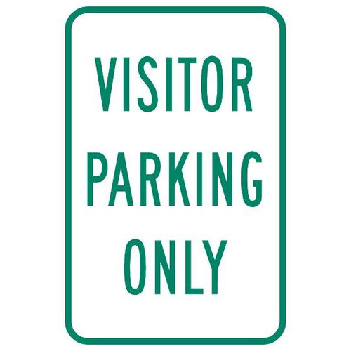 Visitor Parking Only Sign, Reflective, 12 X 18