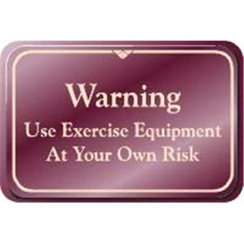 Warning Interior Sign, Burgundy, 9 X 6