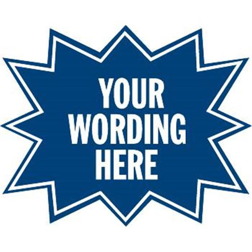 Custom 2-Sided Burst Shaped Promotional Sign, Blue, 22-1/2 X 18