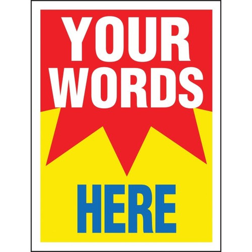 Aluminum Semi-Custom Vertical Burst Amenity Sign, Red, 18 X 24