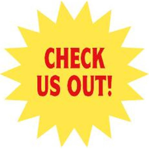 Stock Check Us Out Promotional Burst, 32 X 32