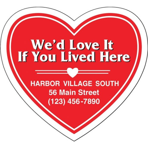 Custom Magnet, 2-3/4 X 2-1/2 Heart Shape Package Of 100